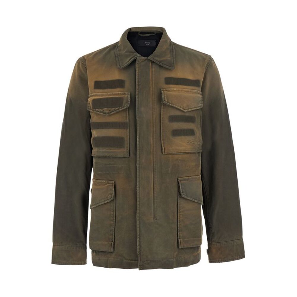 Amiri Men Jacket Amiri M65 With Military Details And Green Tech Fabric For Men